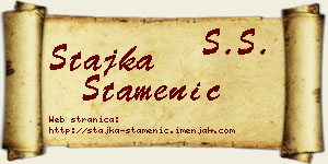 Stajka Stamenić vizit kartica